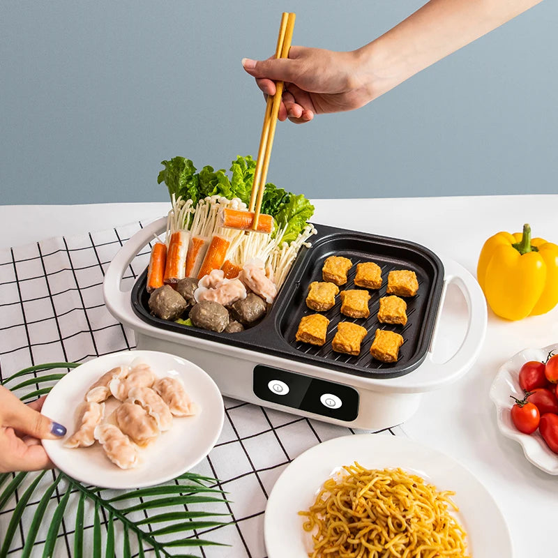 2-in-1 Non-Stick Shabu Pot and Griddle